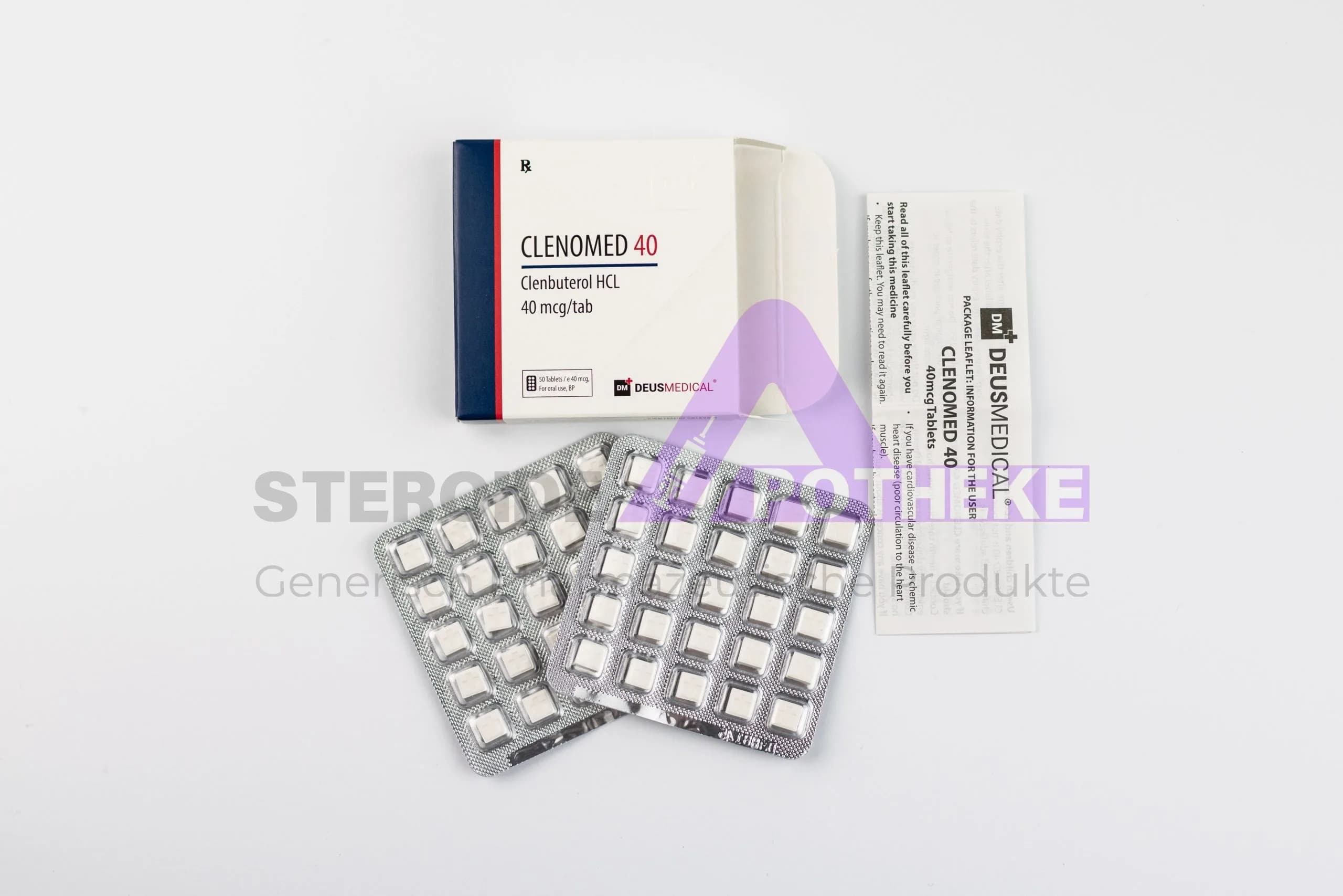 CLENOMED 40 (Clenbuterol) Deus Medical 50 Tabletten (40mcg/tab)