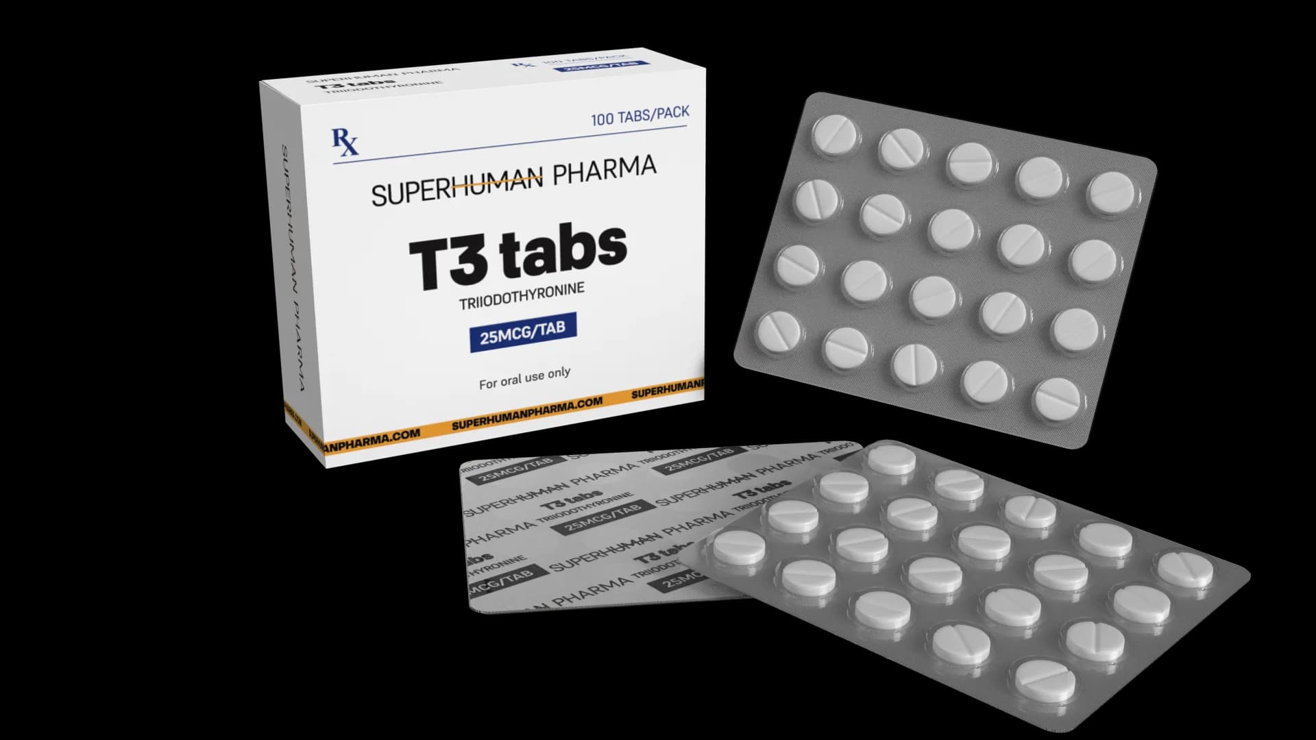 T3 Triiodothyronine 25 mcg [100tabs] SuperHuman Pharma