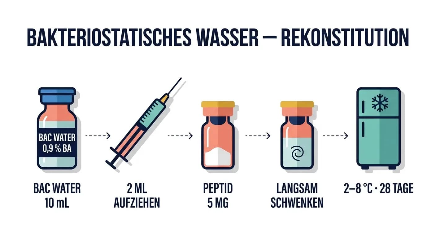 Bakteriostatisches Wasser — der Einsteiger-Leitfaden: Anwendung, Rekonstitution, Lagerung und Sicherheit für Peptide und HGH