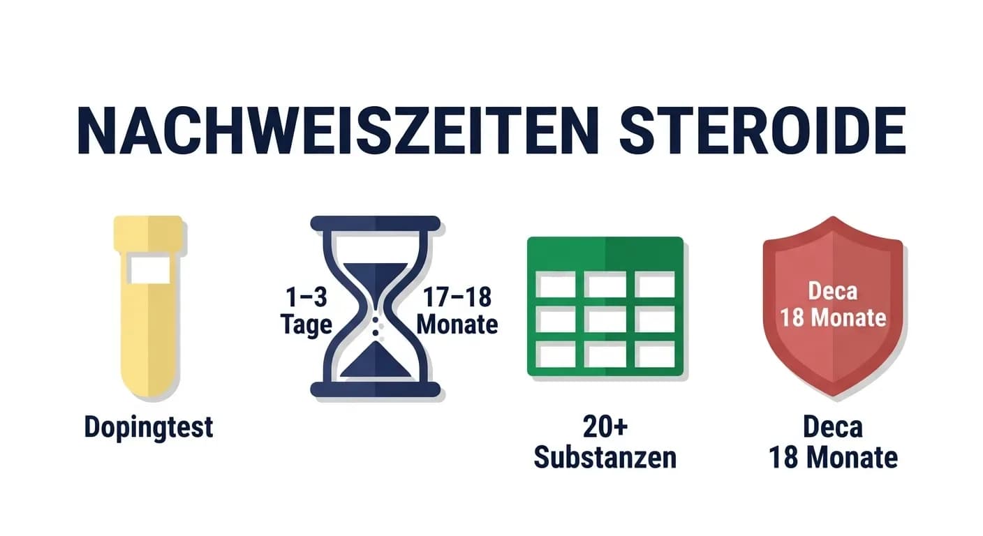 Nachweiszeiten Steroide: Tabelle mit 20+ Substanzen
