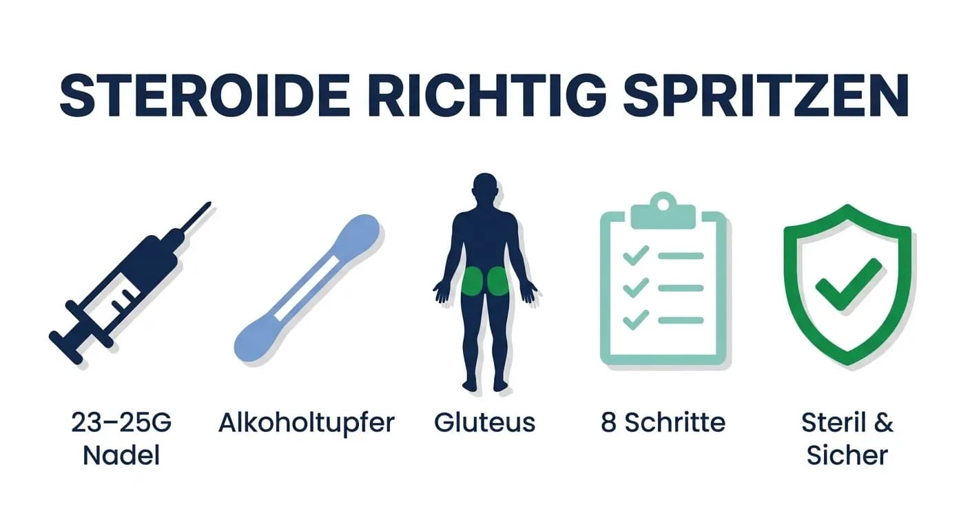 Steroide richtig spritzen: 8-Schritte-Anleitung für schmerzfreie, sichere Injektionen