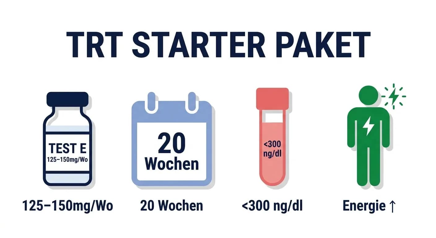 TRT Starter Paket (20 Wochen) – Testosteronersatztherapie für Männer 40+